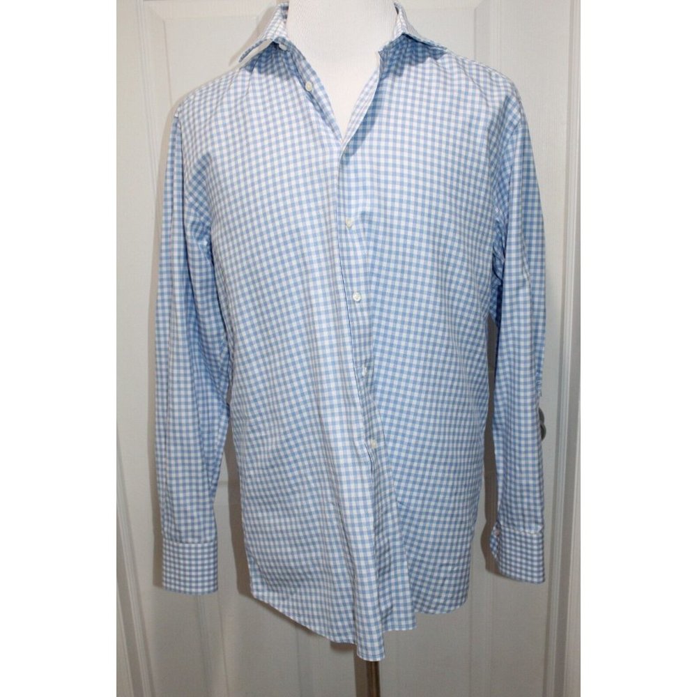 Suitsupply Light Blue and White Check Dress Shirt